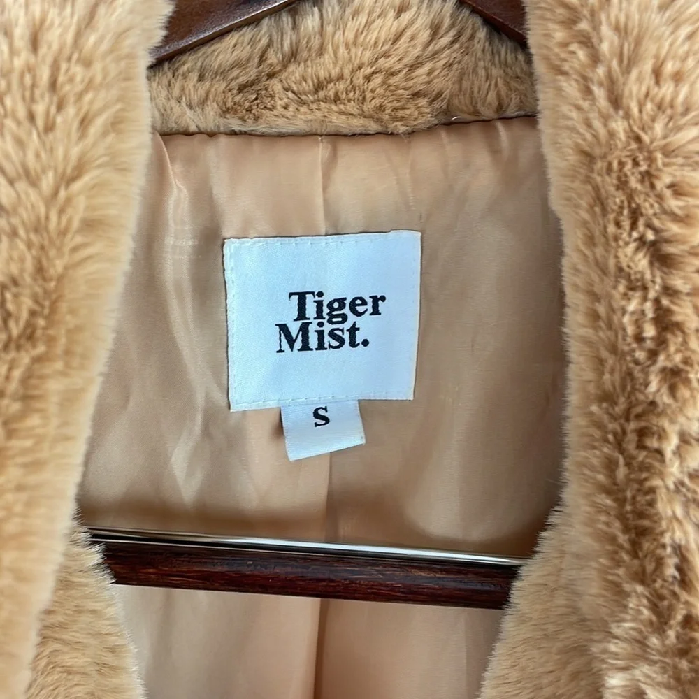 Tiger Mist Fawkner Faux Fur Open Front Jacket Size Small - Picture 5 of 8